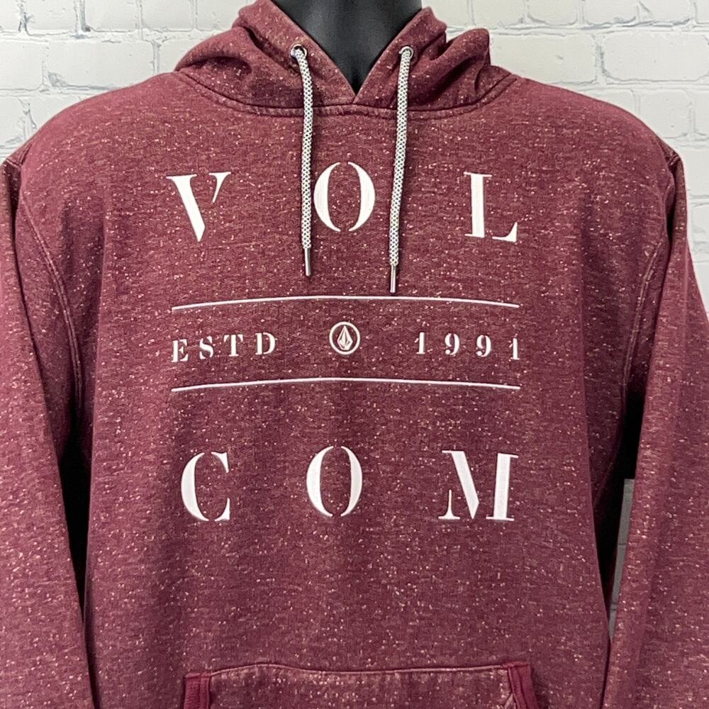 Volcom Hoodie Hooded Sweatshirt Red Snowboarding Skater Skiing Mens XL X-Large